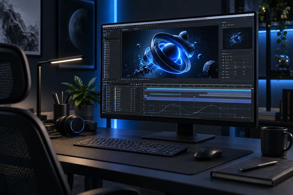 Projeto de animação e efeitos visuais em edição